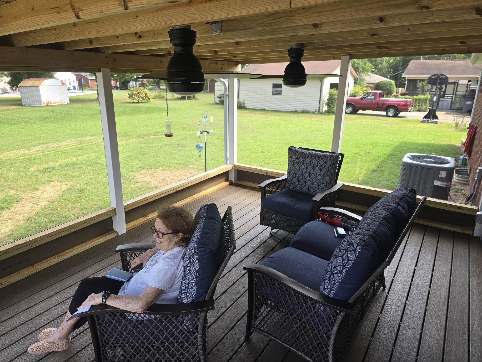Screened porch interior