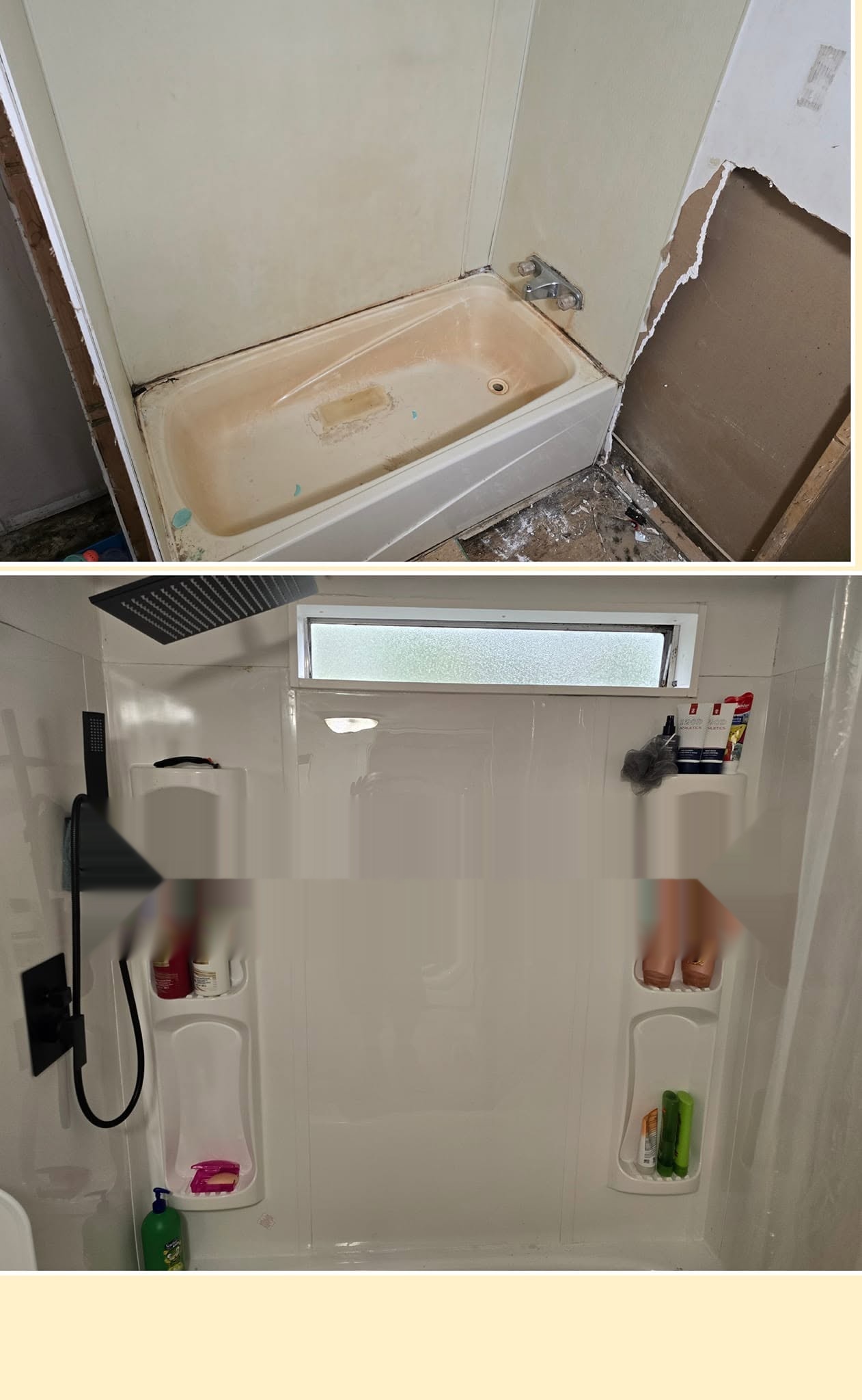 Bathroom renovation before and after
