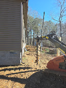Site work during construction of the Camden deck